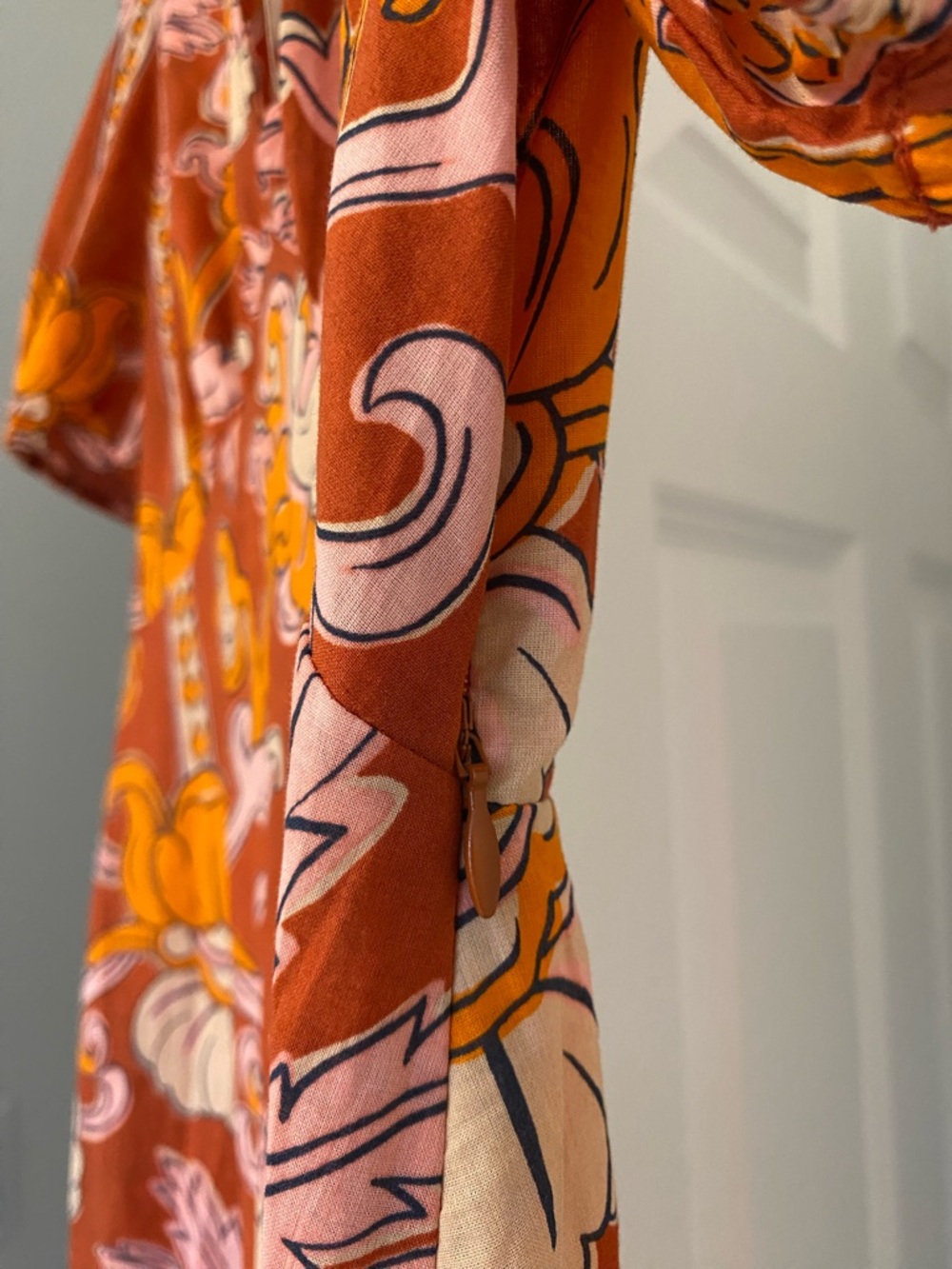 Zara 100% Cotton Printed Ruffle Dress Size XS - Picture 6 of 6